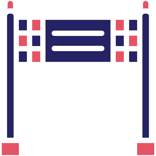 Vecteur illustration de l'icône vectorielle de la ligne d'arrivée de l'iconette auto racing