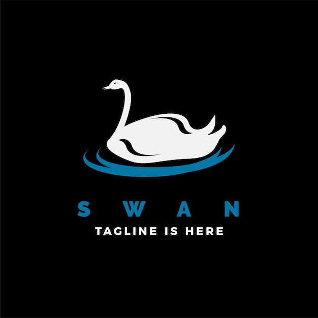 Illustration D'icône Vectorielle De Logo De Cygne