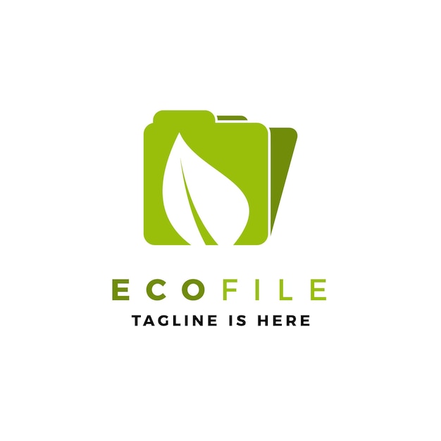 Illustration d'icône vectorielle de logo de fichier Eco