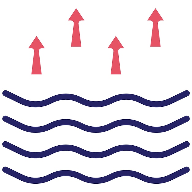 Vecteur illustration de l'icône vectorielle de la marée haute de l'iconette météo