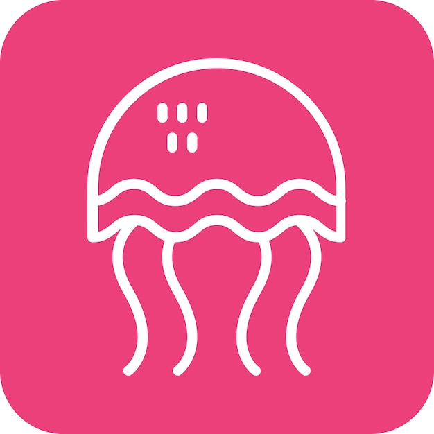 Illustration de l'icône vectorielle de la méduse de l'iconette d'été