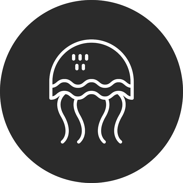 Vecteur illustration de l'icône vectorielle de la méduse de l'iconette d'été