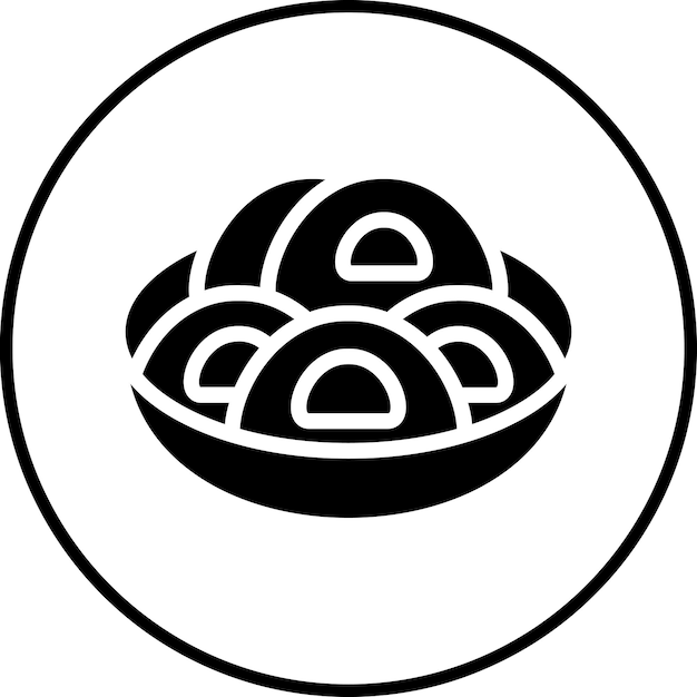 Vecteur illustration de l'icône vectorielle de mochi du jeu d'icônes de la cuisine mondiale