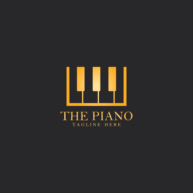 Vecteur illustration d'icône vectorielle de modèle de logo de piano