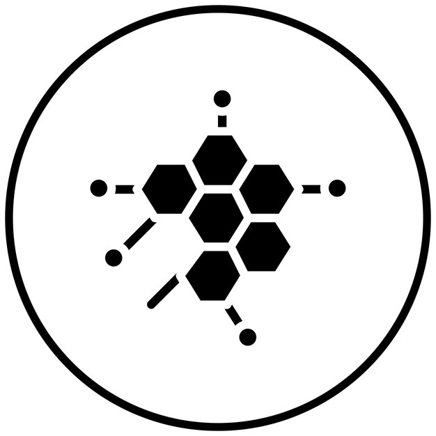 Vecteur illustration de l'icône vectorielle des molécules du jeu d'icônes de la recherche et de la science