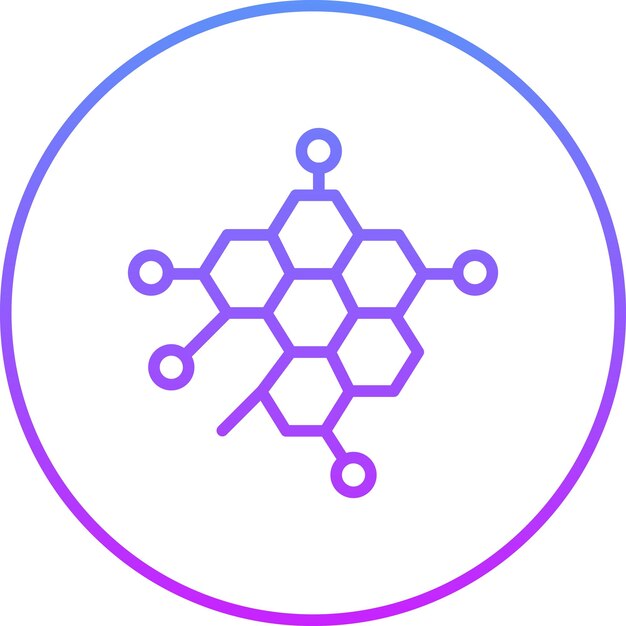 Illustration de l'icône vectorielle des molécules du jeu d'icônes de la recherche et de la science