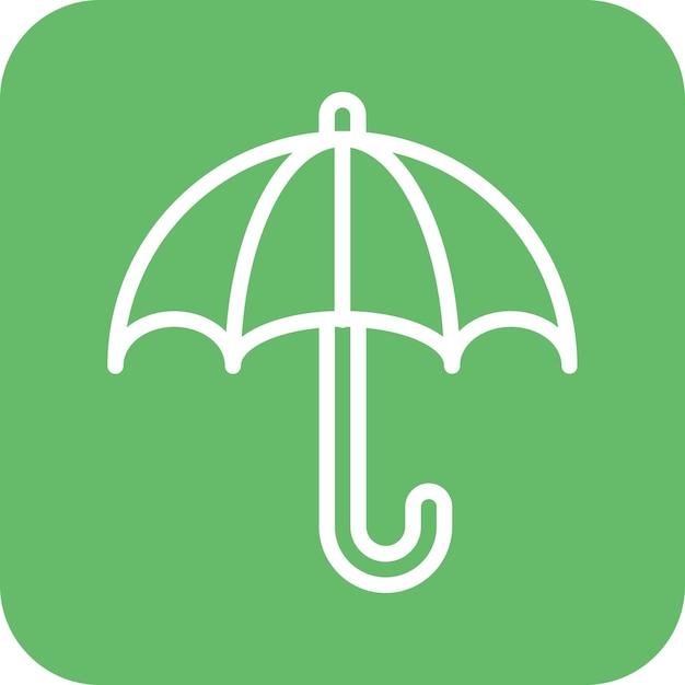 Vecteur illustration de l'icône vectorielle de l'ombrelle du jeu d'icônes du printemps