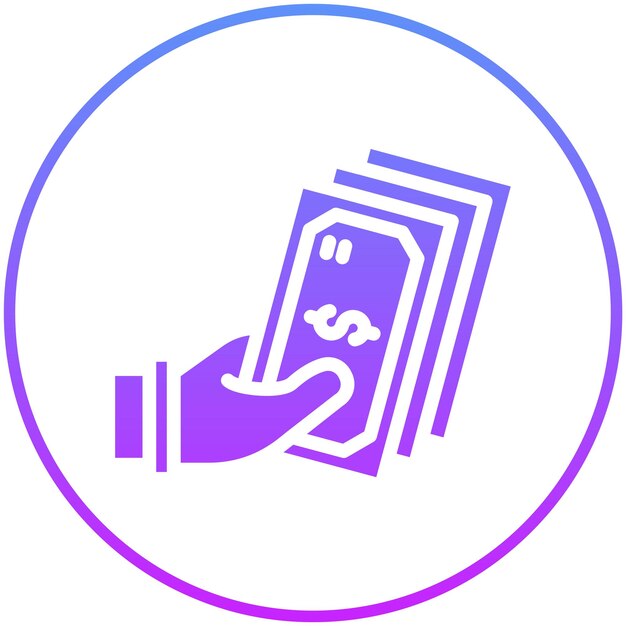 Illustration De L'icône Vectorielle De Paiement En Espèces Du Jeu D'icônes Finances Et Monnaie