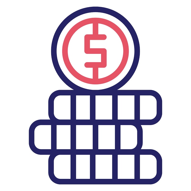 Illustration de l'icône vectorielle des pièces de monnaie du jeu d'icônes de démarrage d'entreprise