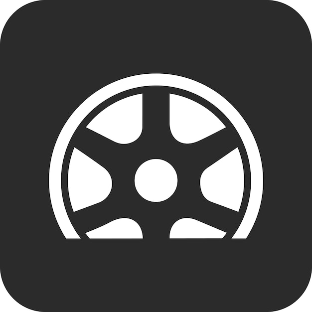 Vecteur illustration de l'icône vectorielle de pneu plat du jeu d'icônes de réparation de voitures