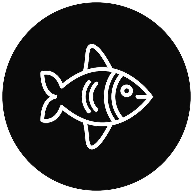Illustration de l'icône vectorielle des poissons de la ligne côtière