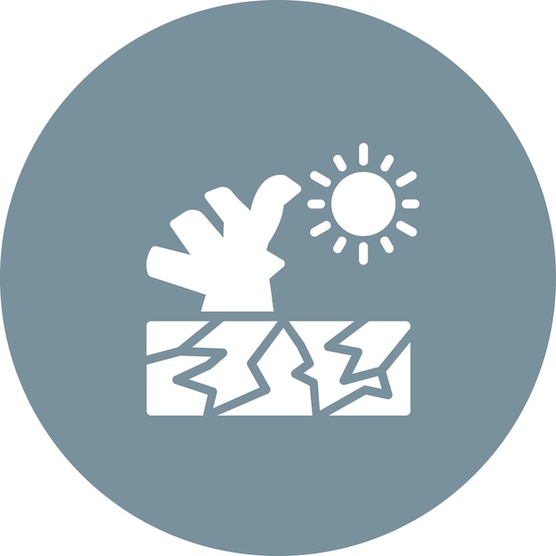 Vecteur illustration de l'icône vectorielle de la sécheresse du jeu d'icônes des catastrophes naturelles