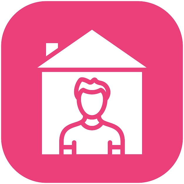 Illustration de l'icône vectorielle de Stay Home du jeu d'icônes de travail à domicile