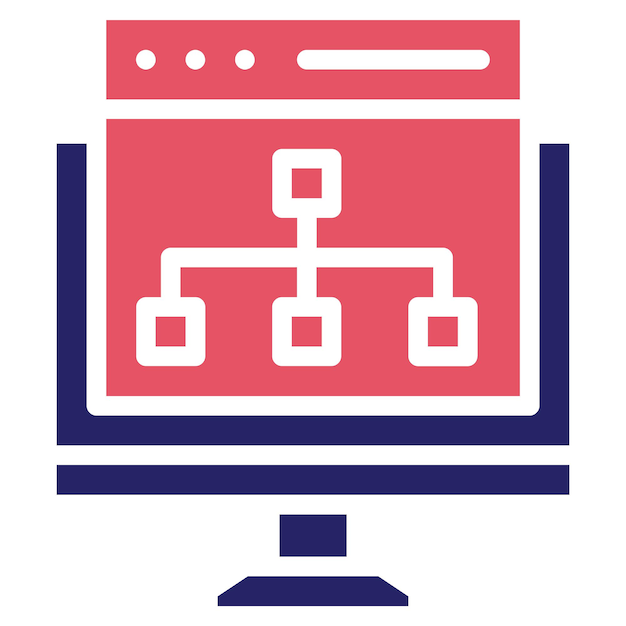 Illustration de l'icône vectorielle de la structure du site Web du jeu d'icônes de codage et de développement