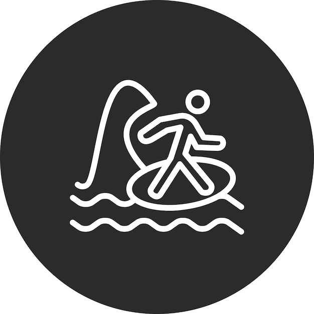 Vecteur illustration de l'icône vectorielle de surf du jeu d'icônes de fitness physique