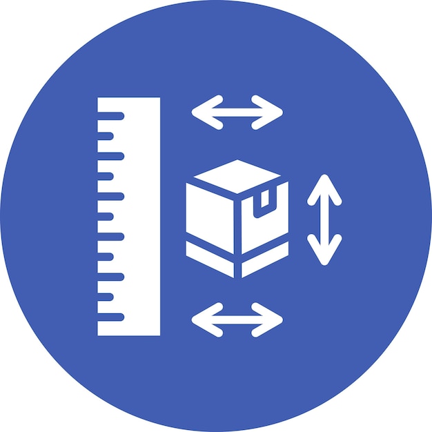 Illustration De L'icône Vectorielle De La Taille Du Colis De La Série D'icônes De Livraison Et De Logistique