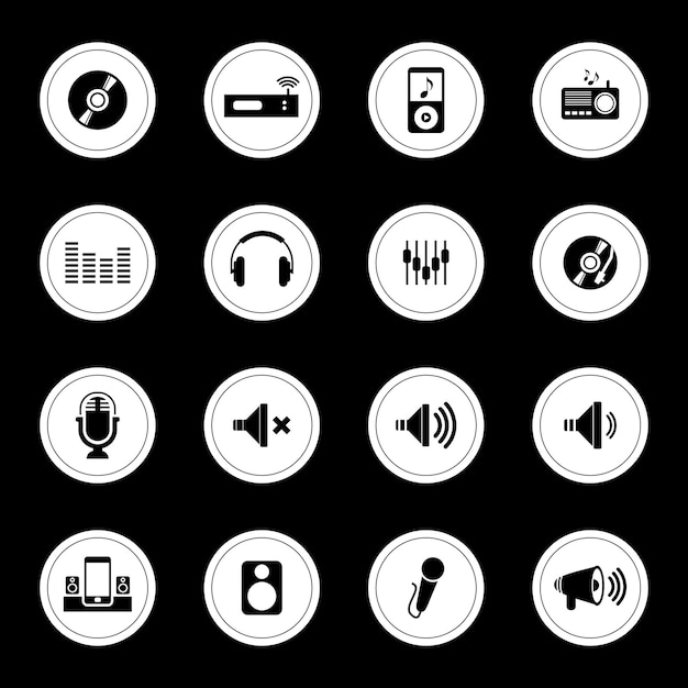 Illustration d'icônes de musique plate vecteur d'icône de musique simple