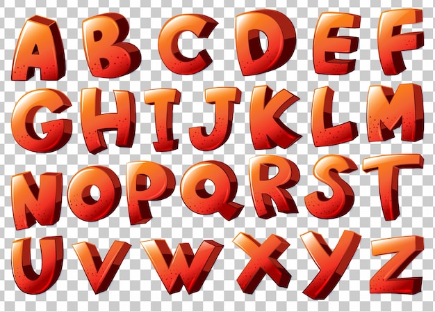 Illustration De L'illustration De L'alphabet En Couleur Orange Sur Fond Blanc