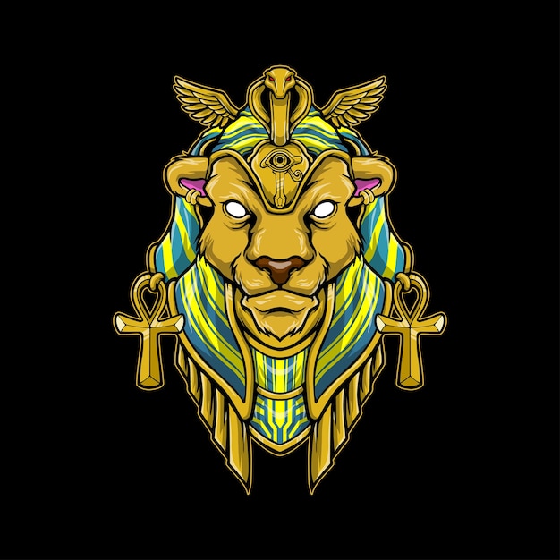 Illustration De L'illustration Tête Du Logo Mascotte Sekhmet