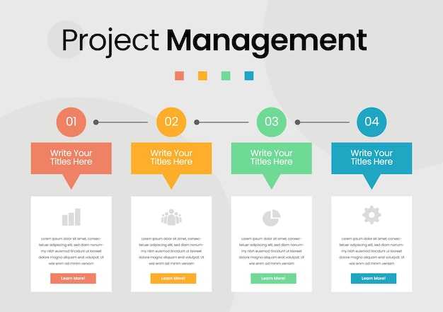 Vecteur illustration d'infographie commerciale colorée et créative de gestion de projet