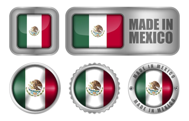 Vecteur illustration de l'insigne ou de l'autocollant du sceau made in mexico
