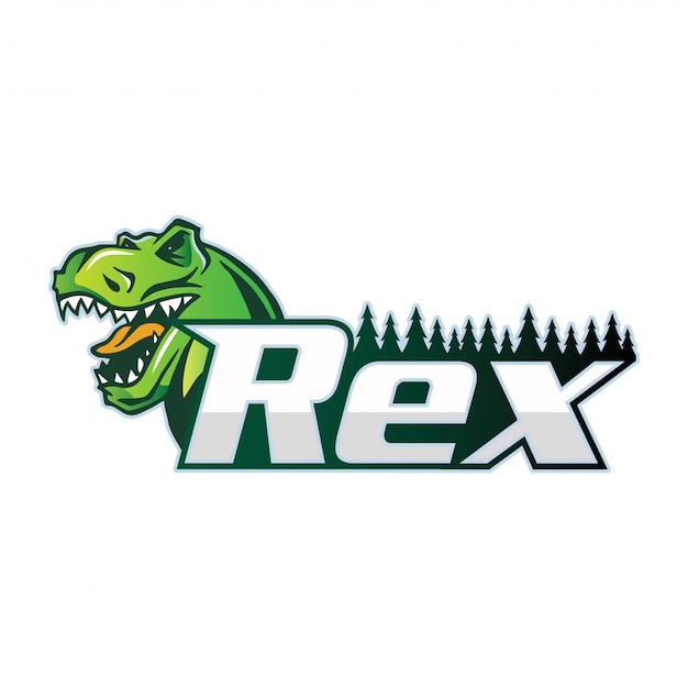 Vecteur illustration de l'insigne du logo tyrannosaurus sports team moderne