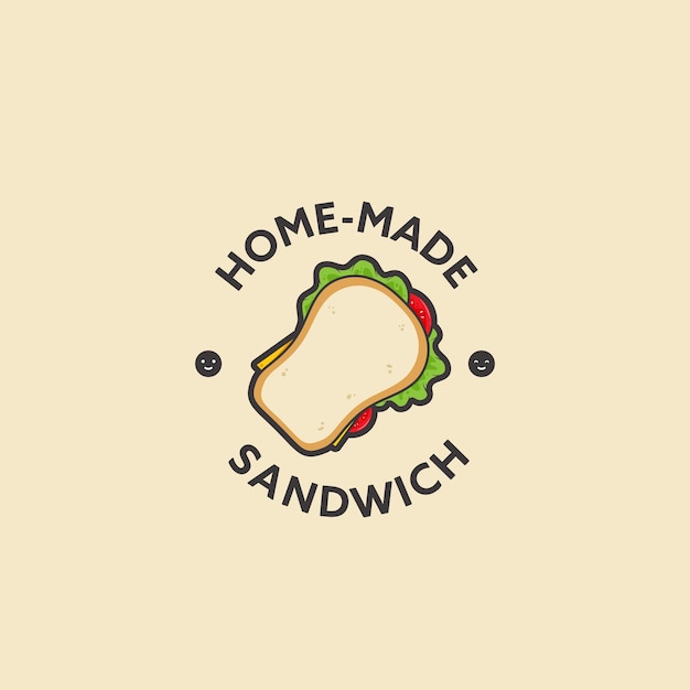 Illustration D'insigne D'icône De Logo De Sandwich De Pain Fait Maison