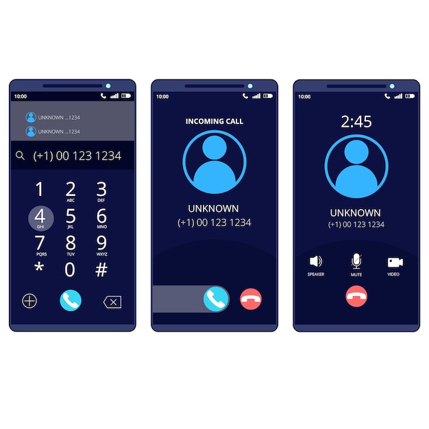 Illustration de l'interface de l'écran d'appel