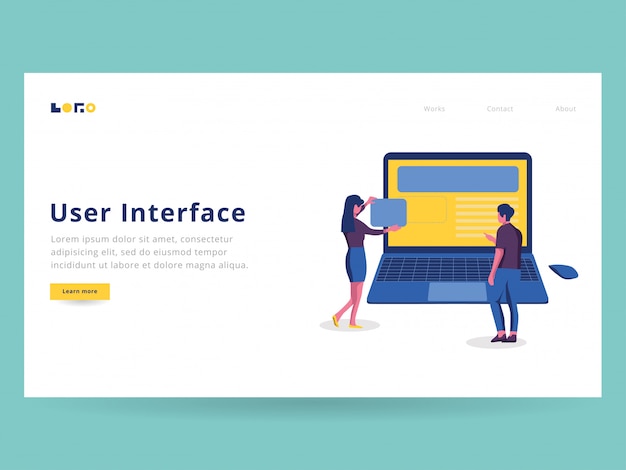 Illustration d'interface utilisateur pour la page de destination