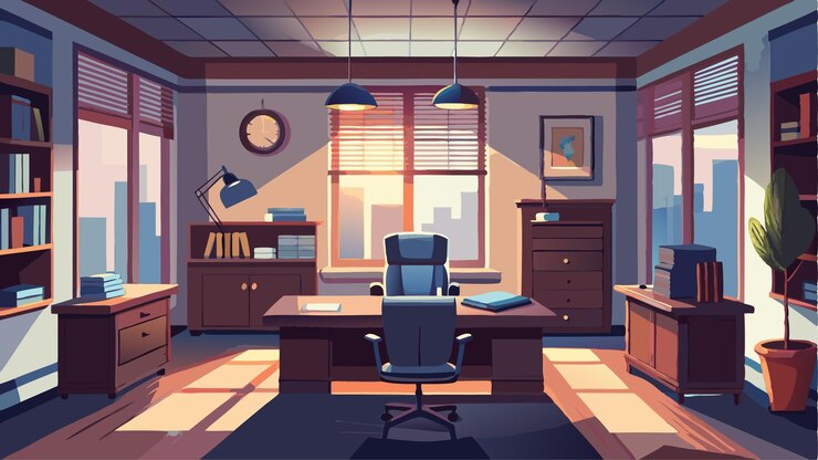 Vecteur illustration de l'intérieur de la salle d'interrogatoire du poste de police