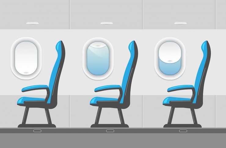 Vecteur illustration intérieure d'avion vector dans un style branché