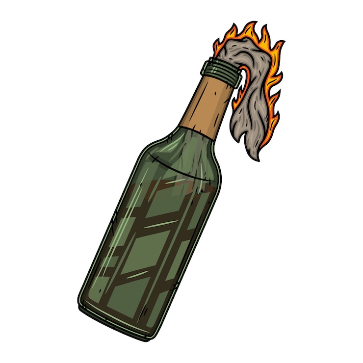 Vecteur illustration isolée de cocktail molotov.