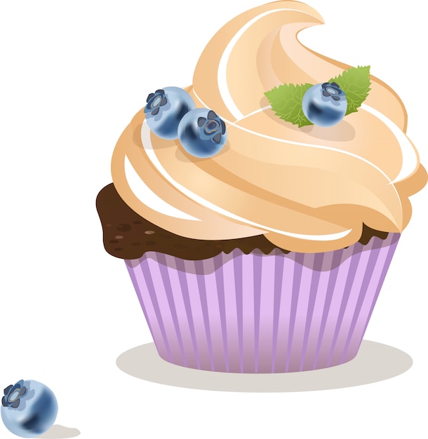 Vecteur illustration isolée de cupcake