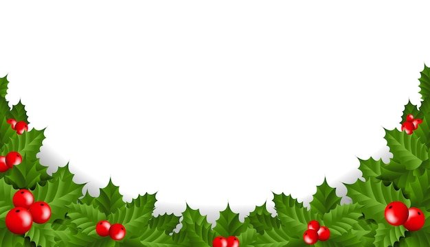 Illustration isolée du cadre de Noël Holly Berry