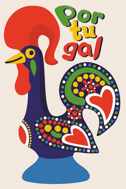 Vecteur illustration isolée du coq portugais de barcelos vector