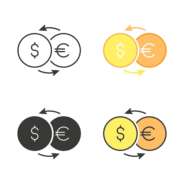 Vecteur illustration isolée de l'ensemble de vecteurs de l'icône change money