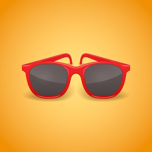 Illustration isolée de lunettes de soleil réalistes rouges.