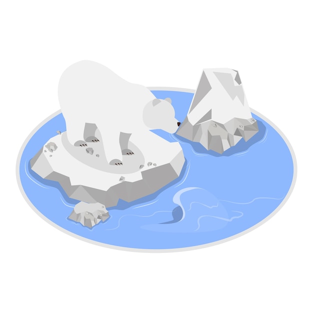 Illustration isométrique à vecteur plat en 3D des types d'habitats d'animaux sauvages