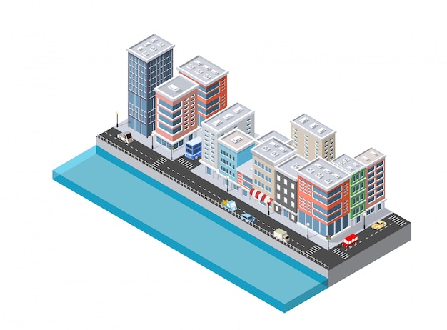 Illustration isométrique de la ville moderne