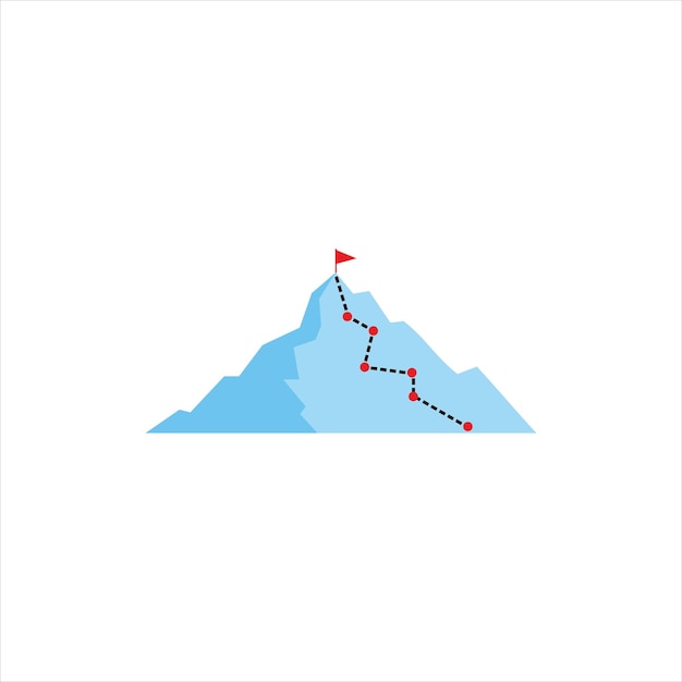 Vecteur illustration de l'itinéraire du chemin de montagne