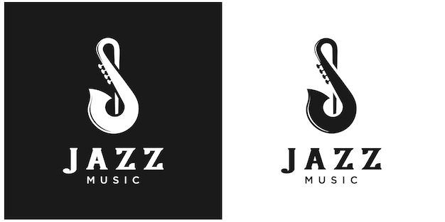 Illustration Jazz Mélodie Logo Design Premium Vecteur