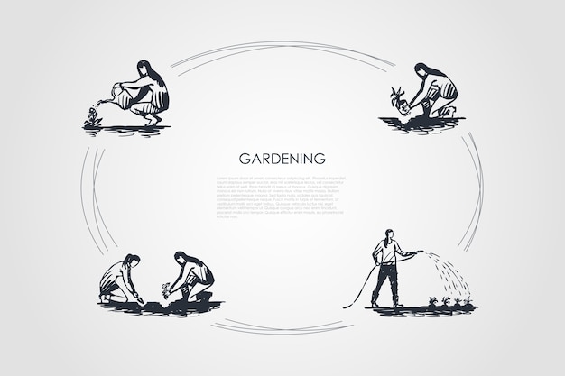 Illustration De Jeu De Concept De Jardinage