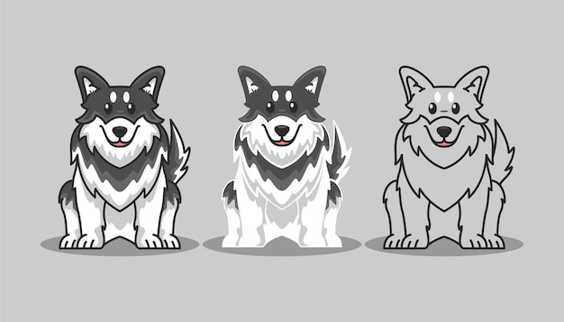 Illustration De Jeu De Dessin Animé Icône Husky Sibérien