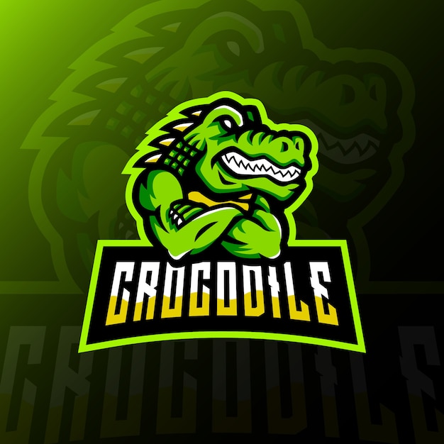 Illustration De Jeu Esport Logo Mascotte Crocodile