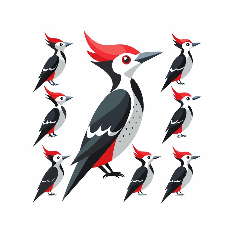 Vecteur illustration d'un jeu d'icônes d'animaux réalistes