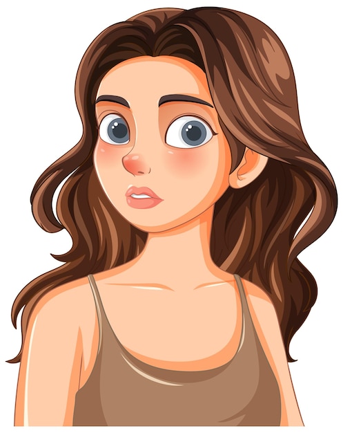 L'illustration de la jeune femme étonnée