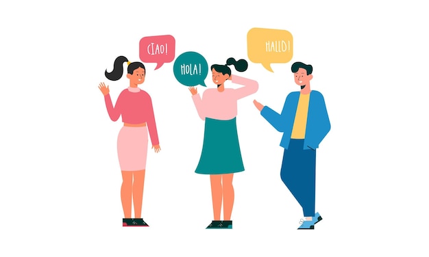 Illustration avec des jeunes qui parlent