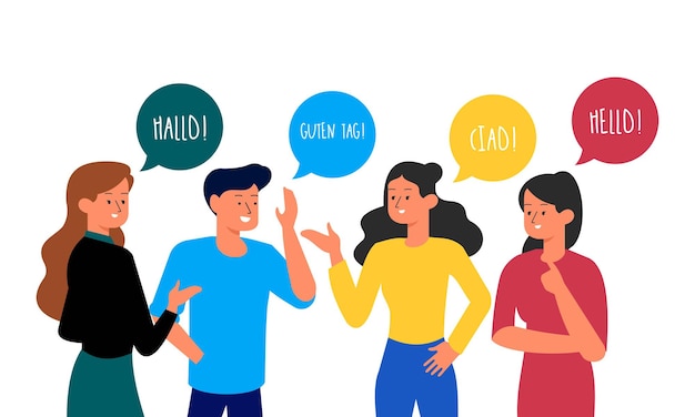 Illustration avec des jeunes qui parlent