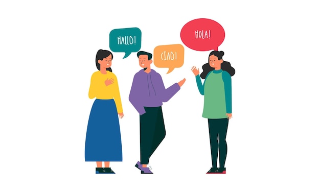 Illustration avec des jeunes qui parlent