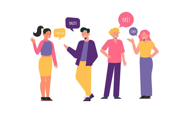 Illustration avec des jeunes qui parlent